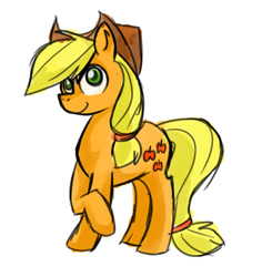 Size: 509x540 | Tagged: safe, artist:blynxee, applejack, earth pony, pony, g4, female, mare, simple background, solo, white background