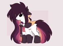 Size: 1504x1104 | Tagged: safe, artist:php146, oc, oc only, oc:ayaka, pegasus, pony, alternate design, chest fluff, coat markings, eye clipping through hair, female, frown, lidded eyes, long mane, mare, necktie, ponified, socks (coat markings), solo, species swap, two toned wings, wings