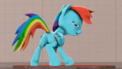 Size: 1920x1080 | Tagged: safe, artist:cat puppy lol, edit, rainbow dash, pegasus, pony, g4, 3d, 60 fps edit, animated, butt, butt shake, cropped, featureless crotch, female, flank spin, mare, no sound, open mouth, plot, rainbutt dash, source filmmaker, tail, tail twirl, webm