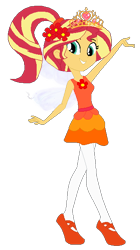 Size: 336x598 | Tagged: safe, artist:cookiechans2, artist:selenaede, artist:user15432, sunset shimmer, fairy, human, equestria girls, g4, ballerina, ballet, ballet slippers, base used, braided ponytail, clothes, crown, dress, fairy princess, fairy wings, fairyized, flower, flower in hair, jewelry, leggings, orange dress, ponytail, regalia, shimmerina, shoes, simple background, slippers, solo, sparkly wings, sugar plum fairy, sugarplum fairy, transparent background, tutu, wings