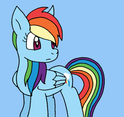 Size: 745x700 | Tagged: safe, artist:cmara, rainbow dash, pegasus, pony, g4, blue background, female, mare, simple background, solo