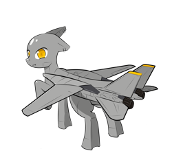 Size: 1605x1536 | Tagged: safe, artist:jedrek_123, original species, plane pony, pony, f-14 tomcat, looking at you, looking back, plane, simple background, transparent background