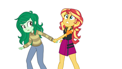 Size: 2496x1404 | Tagged: safe, artist:gmaplay, sunset shimmer, wallflower blush, equestria girls, equestria girls specials, g4, my little pony equestria girls: better together, my little pony equestria girls: forgotten friendship, simple background, transparent background