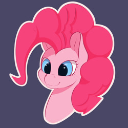 Size: 1500x1500 | Tagged: safe, artist:aquaticvibes, pinkie pie, earth pony, pony, g4, bust, female, mare, portrait, simple background, solo, white outline
