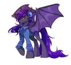 Size: 2300x2100 | Tagged: safe, artist:mr.crow, oc, oc only, oc:night shadow, bat pony, pony, 2021 community collab, derpibooru community collaboration, clothes, high res, simple background, solo, transparent background