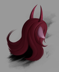 Size: 1706x2075 | Tagged: safe, artist:batsdisaster, pinkie pie, demon, earth pony, pony, g4, alternate hairstyle, female, horns, mare, pinkamena diane pie, solo