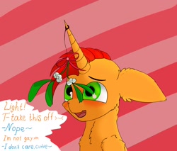 Size: 2000x1700 | Tagged: safe, artist:lightnys, oc, pony, unicorn, blushing, horn, male, mistletoe, unicorn oc