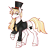 Size: 695x678 | Tagged: safe, artist:煜煜, editor:xbi, oc, oc only, oc:magic dazzle, pony, unicorn, 2021 community collab, derpibooru community collaboration, clothes, hat, raised hoof, simple background, slender, solo, sternocleidomastoid, thin, transparent background