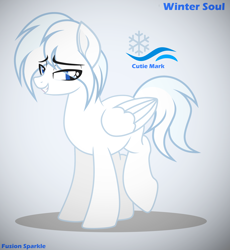 Size: 2472x2688 | Tagged: safe, artist:fusion sparkle, double diamond, oc, oc only, oc:winter soul, pegasus, pony, g4, commission, high res, ice, male, sexy, snow, solo, stallion, wings