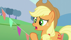 Size: 1920x1080 | Tagged: safe, screencap, applejack, earth pony, pony, g4, the mane attraction, female, mare, solo