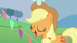 Size: 1920x1080 | Tagged: safe, screencap, applejack, earth pony, pony, g4, the mane attraction, female, mare, solo