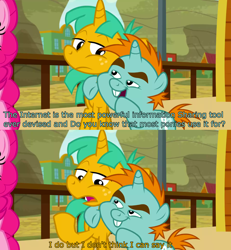 Size: 1920x2080 | Tagged: safe, edit, edited screencap, screencap, snails, snips, pony, unicorn, common ground, g4, season 9, animaniacs, animaniacs (2020), bucktooth, caption, colt, discovery family logo, duo, image macro, male, meme, pinky and the brain, text