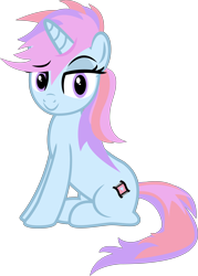 Size: 4137x5772 | Tagged: safe, artist:surprisepi, oc, oc only, oc:candy glee, pony, unicorn, 2021 community collab, derpibooru community collaboration, absurd resolution, base used, female, looking at you, mare, simple background, sitting, solo, transparent background, vector