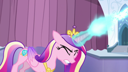 Size: 1280x720 | Tagged: safe, screencap, princess cadance, alicorn, pony, g4, the crystalling, blast, female, magic, magic beam, magic blast, mare, solo