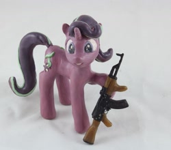 Size: 1280x1124 | Tagged: safe, artist:azgchip, starlight glimmer, pony, unicorn, g4, ak-47, assault rifle, craft, gun, pm md.63, rifle, sculpture, solo, traditional art, weapon