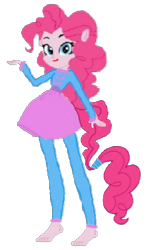 Size: 354x597 | Tagged: safe, artist:loomytyranny, edit, edited screencap, screencap, pinkie pie, earth pony, equestria girls, g4, 1000 hours in ms paint, barefoot, eared humanization, feet, ponied up, pony ears