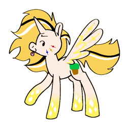 Size: 600x600 | Tagged: safe, artist:blockpony, oc, oc only, oc:lauster·gulair·ann, alicorn, pony, rainbow power, rainbow power-ified, simple background, solo, tongue out, transparent background, wings