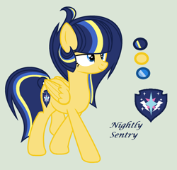 Size: 1504x1444 | Tagged: safe, artist:lominicinfinity, oc, oc only, oc:nighty sentry, pegasus, pony, female, mare, offspring, parent:flash sentry, parent:twilight sparkle, parents:flashlight, simple background, solo