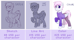 Size: 3091x1670 | Tagged: safe, pegasus, pony, advertisement, commission, commission info, male