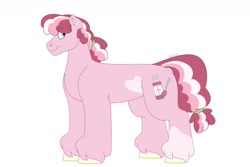 Size: 1280x854 | Tagged: safe, artist:itstechtock, oc, oc only, oc:cherry syrup, earth pony, pony, female, magical lesbian spawn, mare, offspring, parent:cheerilee, parent:nurse redheart, parents:cheeriheart, simple background, solo, white background