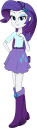 Size: 1888x6413 | Tagged: safe, artist:diilaycc, rarity, equestria girls, g4, beautiful, belt, blue eyes, blue eyeshadow, boots, clothes, cute, eyeshadow, high heel boots, makeup, purple hair, raribetes, shoes, simple background, skirt, solo, transparent background, woman