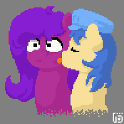 Size: 800x800 | Tagged: safe, artist:vohd, oc, oc only, oc:vohd, earth pony, pony, animated, face licking, frame by frame, licking, pixel art, scared, simple background, tongue out