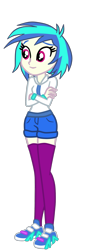 Size: 748x2200 | Tagged: safe, artist:gmaplay, dj pon-3, vinyl scratch, equestria girls, g4, alternate clothes, clothes, simple background, socks, solo, thigh highs, transparent background