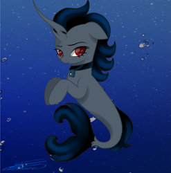 Size: 3433x3480 | Tagged: safe, artist:crystalcontemplator, seapony (g4), choker, high res, signature, solo, underwater