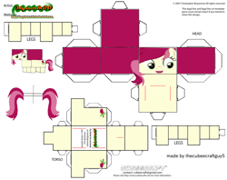 Size: 2979x2354 | Tagged: safe, part of a set, roseluck, earth pony, pony, g4, craft, cubeecraft, high res, paper, papercraft, solo
