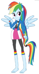 Size: 315x597 | Tagged: safe, artist:loomytyranny, edit, edited screencap, screencap, rainbow dash, pegasus, equestria girls, g4, 1000 hours in ms paint, background removed, barefoot, eared humanization, eqg promo pose set, feet, ponied up, simple background, transparent background, winged humanization, wings