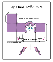 Size: 600x699 | Tagged: safe, edit, potion nova, pony, unicorn, g4.5, my little pony: pony life, craft, papercraft, toy a day