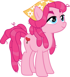 Size: 1024x1130 | Tagged: safe, artist:blah23z, pinkie pie, tree hugger, earth pony, pony, g4, 2015, female, hippie, mare, mashup, messy mane, palette swap, recolor, simple background, solo, transparent background