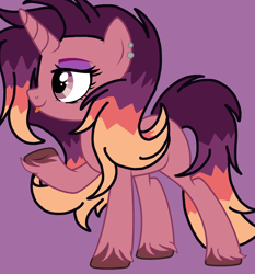 Size: 2092x2248 | Tagged: safe, artist:circuspaparazzi5678, oc, oc:firework burst, pony, unicorn, base used, ear piercing, earring, high res, jewelry, magical lesbian spawn, offspring, parent:sunset shimmer, parent:twilight sparkle, parents:sunsetsparkle, piercing, tongue out, tongue piercing