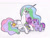 Size: 1341x1015 | Tagged: safe, artist:artistnjc, princess celestia, smarty pants, spike, twilight sparkle, alicorn, dragon, pony, unicorn, g4, baby, baby spike, female, filly, filly twilight sparkle, hatchling, levitation, magic, momlestia, pillow, playing together, smiling, telekinesis, younger