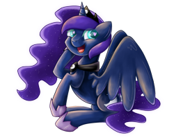 Size: 1722x1388 | Tagged: safe, artist:nanazdina, princess luna, alicorn, pony, g4, heart eyes, simple background, solo, transparent background, wingding eyes