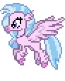 Size: 92x114 | Tagged: safe, artist:botchan-mlp, silverstream, hippogriff, g4, animated, desktop ponies, female, gif, pixel art, simple background, smiling, solo, sprite, transparent background, wings