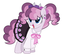 Size: 2615x2311 | Tagged: safe, artist:strawberry-spritz, oc, oc only, pony, g4, clothes, female, high res, magical lesbian spawn, mare, offspring, parent:inky rose, parent:pinkie pie, simple background, solo, transparent background