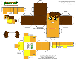 Size: 2979x2354 | Tagged: safe, edit, part of a set, cheese sandwich, earth pony, pony, g4, craft, cubeecraft, high res, paper, papercraft, printable