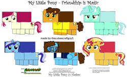 Size: 1259x759 | Tagged: safe, edit, part of a set, cheese sandwich, lyra heartstrings, minuette, roseluck, sunset shimmer, oc, oc:electric light (jeff lynne pony), earth pony, pegasus, pony, unicorn, g4, cubee, cubeecraft, jeff lynne, preview
