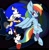 Size: 1536x1582 | Tagged: safe, artist:steelsoul, rainbow dash, pegasus, semi-anthro, g4, arm hooves, duo, male, sonic the hedgehog, sonic the hedgehog (series), wings