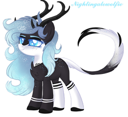 Size: 1920x1754 | Tagged: safe, artist:nightingalewolfie, oc, oc only, oc:misty forest, earth pony, pony, antlers, female, mare, simple background, solo, transparent background