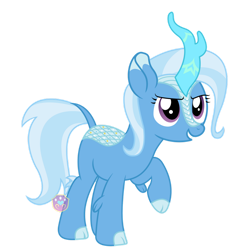 Size: 1280x1280 | Tagged: safe, artist:lovinglypromise, trixie, kirin, g4, kirin trixie, kirin-ified, raised hoof, simple background, solo, species swap, transparent background