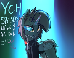 Size: 1400x1100 | Tagged: safe, artist:xeniusfms, pegasus, pony, unicorn, commission, cyberpunk, female, mare, ych example, your character here