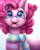 Size: 4000x5000 | Tagged: safe, artist:themessyfangirl, pinkie pie, earth pony, pony, g4, clothes, colored pupils, cute, diapinkes, female, happy, mare, open mouth, scarf, snow, snowfall, solo, weapons-grade cute, winter