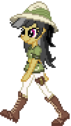 Size: 102x182 | Tagged: safe, artist:botchan-mlp, daring do, equestria girls, g4, animated, female, gif, pixel art, simple background, smiling, solo, transparent background, version, walking