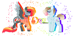 Size: 8000x4000 | Tagged: safe, artist:crazysketch101, oc, oc only, oc:crazy looncrest, oc:crazy sketch, pegasus, pony, duo, leonine tail, tail