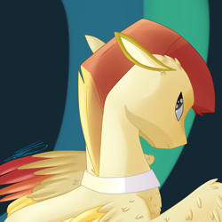 Size: 3000x3000 | Tagged: safe, artist:crystalcontemplator, oc, oc only, oc:jet stream, pegasus, pony, abstract background, bust, high res, male, pegasus oc, solo, stallion, wings