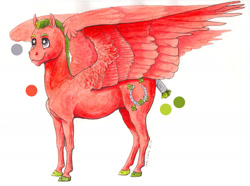 Size: 2000x1484 | Tagged: safe, alternate version, artist:lady-limule, oc, oc only, pegasus, pony, colored hooves, horseshoes, male, pegasus oc, smiling, solo, stallion, starry eyes, traditional art, wingding eyes, wings