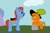 Size: 564x375 | Tagged: safe, artist:dipper4596, earth pony, pony, cloud, crossover, duo, ponified, sylvia (wander over yonder), wander (wander over yonder), wander over yonder