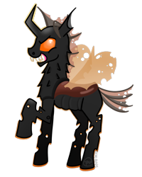 Size: 800x1000 | Tagged: safe, artist:rem-ains, oc, oc only, changeling, brown changeling, simple background, solo, transparent background